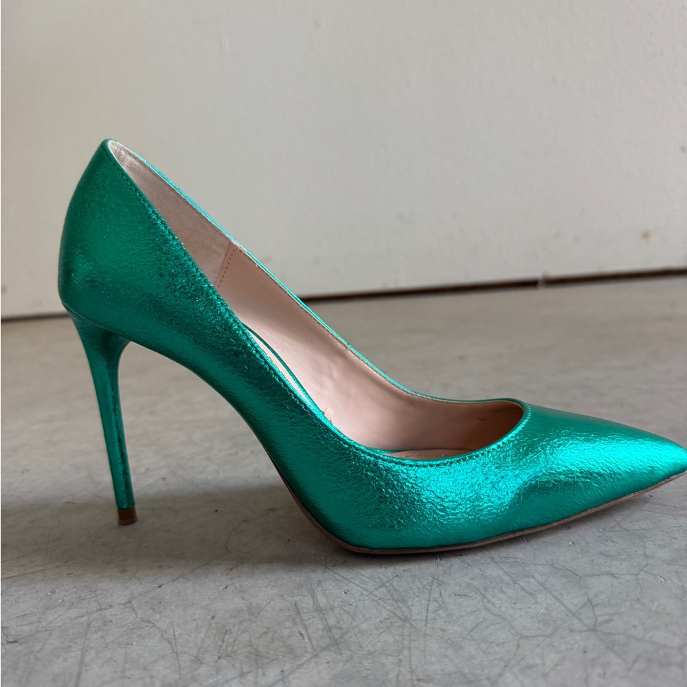 Zara Shimmering Teal Heels